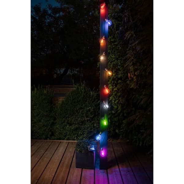 GALIX solcellsljusslinga - 10 flerfärgade LED-glödtrådar - Utomhus