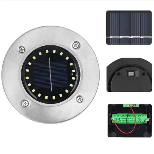 8-Pack Solcellslampor för Marken, 16 LED, Vattentäta IP65, Vitt Ljus 6000K, Trädgårdsbelysning