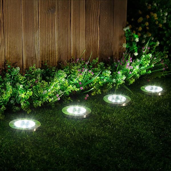 8-Pack Solcellslampor för Marken, 16 LED, Vattentäta IP65, Vitt Ljus 6000K, Trädgårdsbelysning