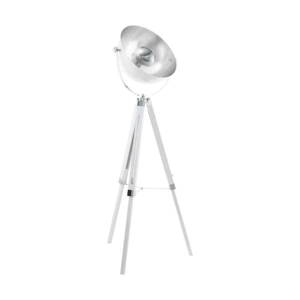 EGLO Golvlampa COVALEDA Vit och silver 49877 Krom, Silver, Vit