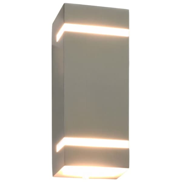 Utomhusvägglampa 2 st 35 W silver rektangulär