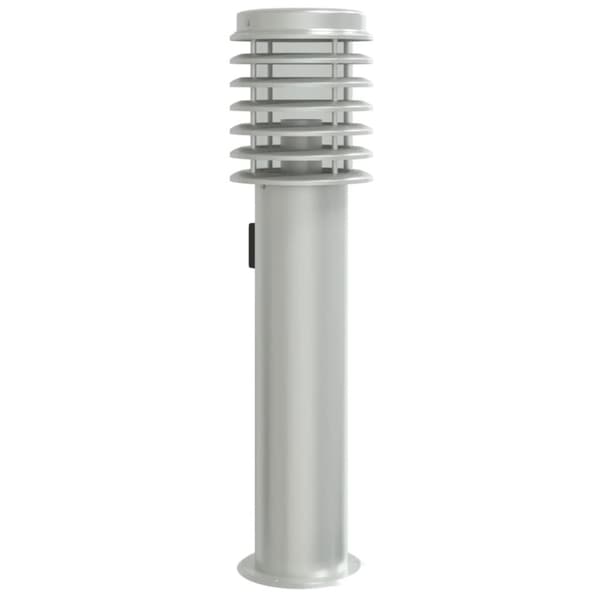 Utomhusgolvlampa med eluttag silver 60 cm rostfritt stål