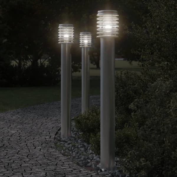 Utomhusgolvlampa silver 110 cm rostfritt stål