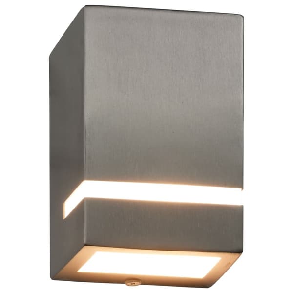 Utomhusvägglampa 2 st 35 W silver rektangulär