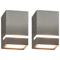 Miniatyrbild 1 av 2: Utomhusvägglampa 2 st 35 W silver rektangulär