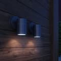 Miniatyrbild 1 av 2: Utomhusvägglampa 2 st rostfritt stål nedåt