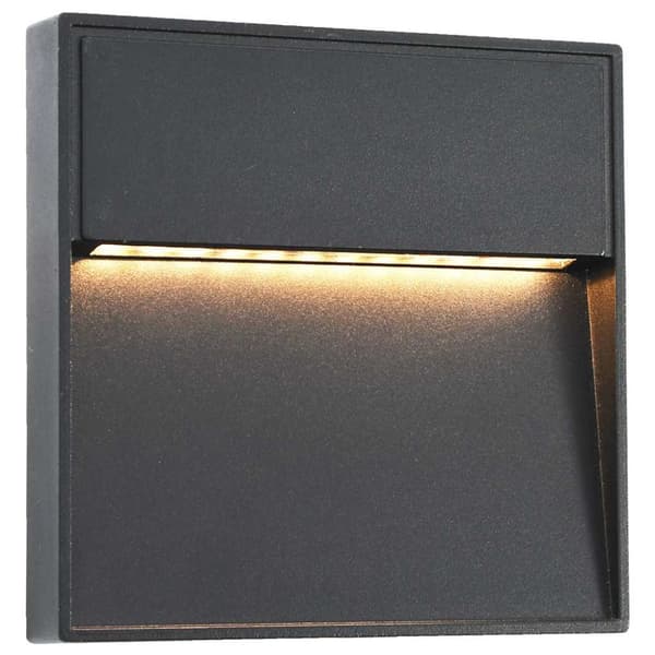 Utomhusvägglampa LED 2 st 3 W svart fyrkantig