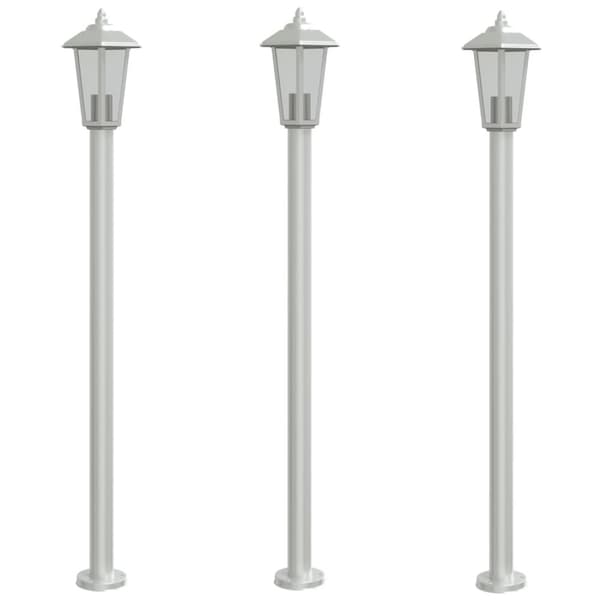 Utomhusgolvlampor 3 st silver 120 cm rostfritt stål