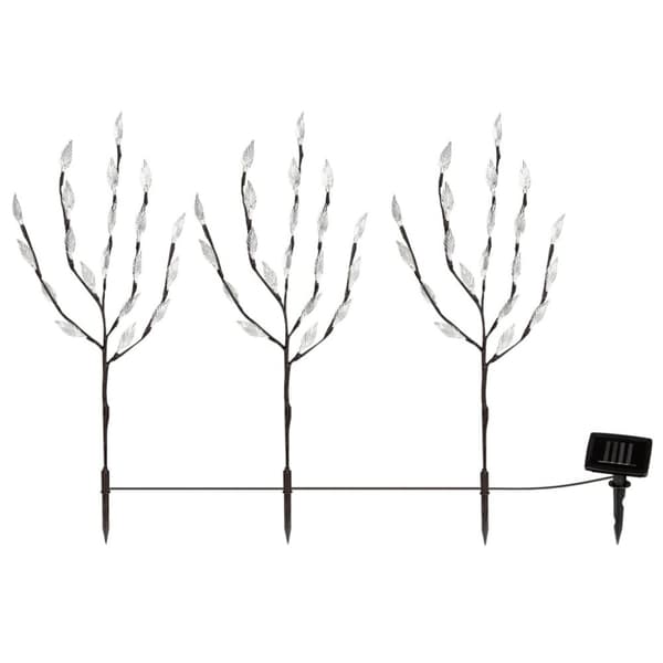 Solcellsbelysning LED 50 cm buske transparent och brun