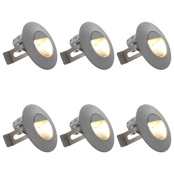 Utomhusvägglampa LED 6 st 5 W silver rund
