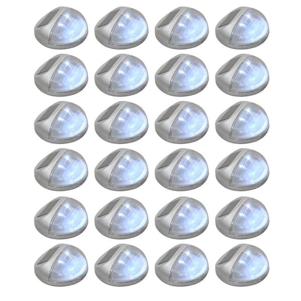 Soldrivna vägglampor 24 st LED runda silver