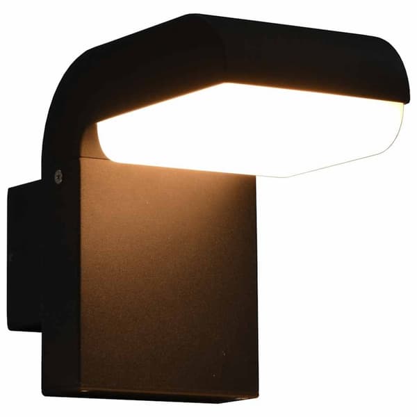 Utomhusvägglampa LED 9 W svart oval