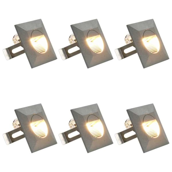 Utomhusvägglampa LED 6 st 5 W silver fyrkantig