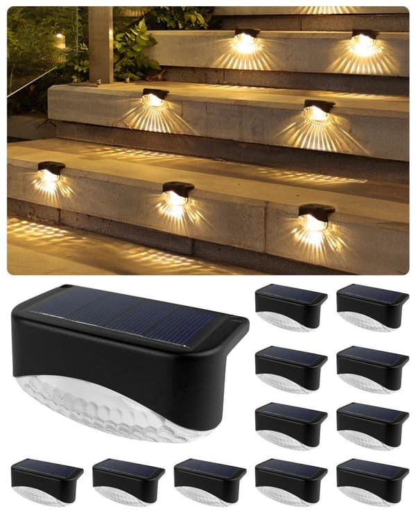 Bomclap 12-Pack Udendørs Solar Lights - Varm hvid Vandtæt Havelys til Hegn, Trapper og Gangbroer