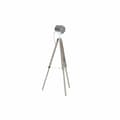 Miniatyrbild 2 av 4: golvlampa metall trä silver ljusbrunt stativ (66 x 66 x 142 cm)