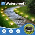 Pikkukuva 3 / 6: OBOSOE Aurinkolamppu ulkokäyttöön (12 kpl) – Upotetut aurinkolamput 8 LED | IP65 vedenpitävä ja automaattinen | Ajotielle, kävelytielle ja puutarhalle