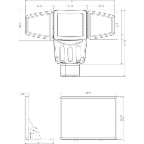 GALIX G4442 3-päinen aurinkokennovalaisin - 1500 lumenia - 182 SMD LEDiä - automaattinen tai pakkokäyttötila