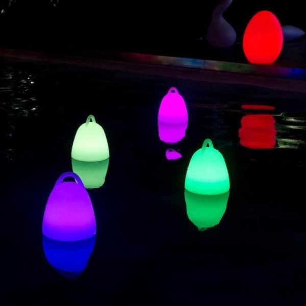 LUMISKY LIBERTY C25 Trådlös LED-lampa - Vattentät och flytande - H 24 cm - Vit och flerfärgad