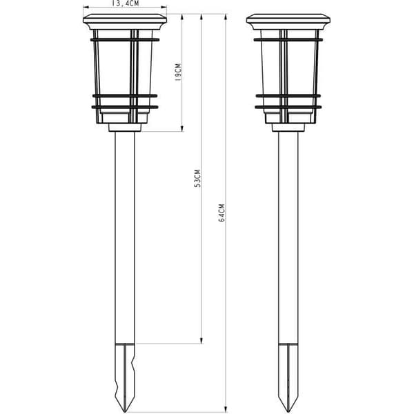 Aurinkolyhty luonnollisella liekkiefektillä - GALIX - 33 välkkyvää LEDiä - Lämpömuovattu ABS - 64/53 x 13,4 cm