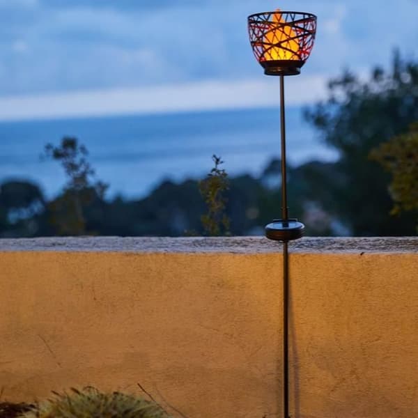 Solcellsdriven metallficklampa att fästa - LUMISKY - BLOSSOM - H84,5 cm - Varmvit LED