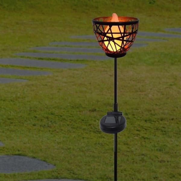 Solcellsdriven metallficklampa att fästa - LUMISKY - BLOSSOM - H84,5 cm - Varmvit LED