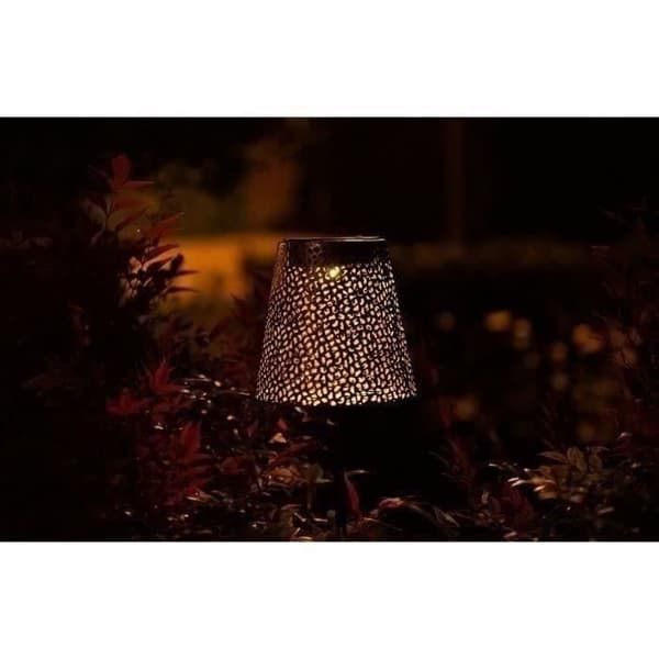 Solcellslampa - GARDEN ID Guld - Ø12 h70 cm - Batteritid 6-8 timmar - Stabiliseringsfot - På/av-knapp - Ingen kabeldragning - AAA-batteri.