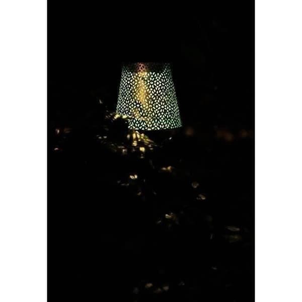 Solcellelampe - GARDEN ID Sølv - Ø12 h70 cm - Levetid 6-8 timer - Stabiliserende fod - Tænd/sluk-knap - AAA batteri.