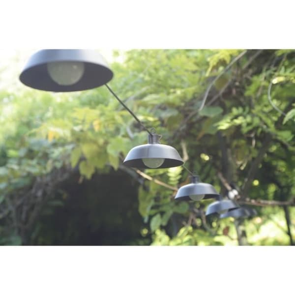 Solcellsljusslinga - Luna - 5 m - Svart - 10 glödlampor - 50 lumen - USB-laddningsbar