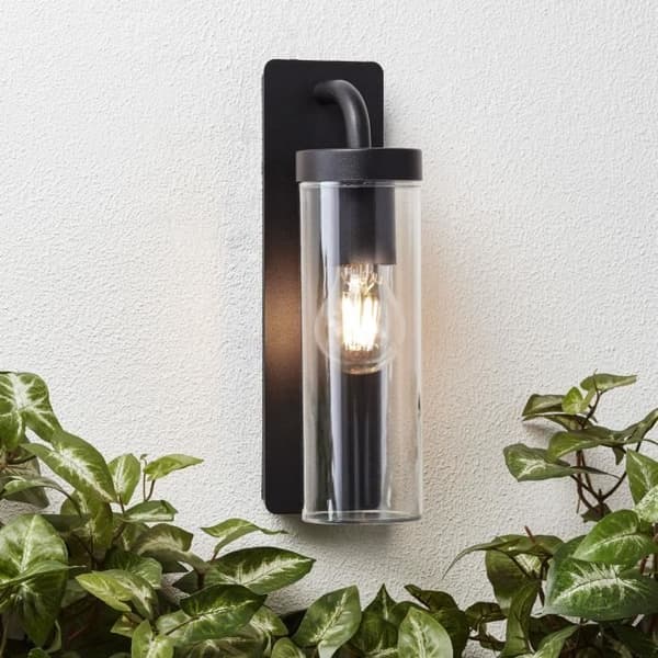 AOSTA - BRILLIANT - Himmeä musta - Metalli/muovi - E27 1x25W ulkoseinävalaisin