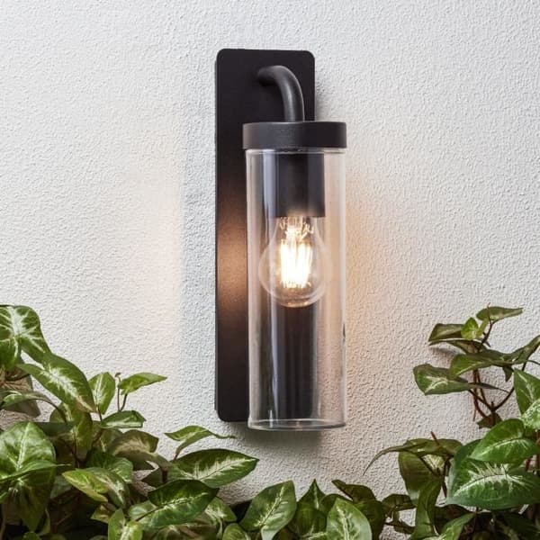 AOSTA - BRILLIANT - Himmeä musta - Metalli/muovi - E27 1x25W ulkoseinävalaisin