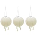 Pikkukuva 1 / 4: LED-aurinkokäyttöinen riippuvalaisin - LUMISKY - HIMALAYA - Ø30cm - Beige, kermanvärinen ja juhlava häävalo - 8h akunkesto