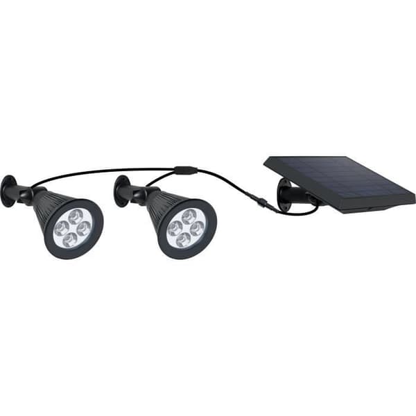 LED-aurinkokennovalaisin - LUMI JARDIN - Family Spiky - 3 W - Viileä valkoinen - PVC - Musta