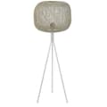 Miniatyrbild 1 av 3: modern golvlampa i vit metall (41 x 41 x 109 cm)