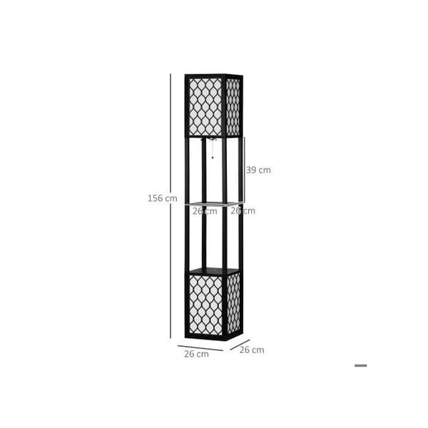 HOMCOM golvlampa, 40 Watt, E27, utdragbar strömbrytare, för vardagsrum, sovrum