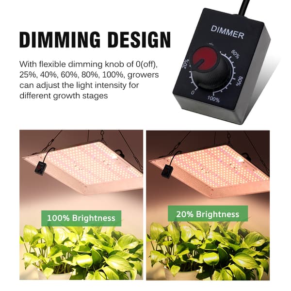 100W LED Vækstlys, Fuldt Spektrum, Dæmpbar Funktion,100W