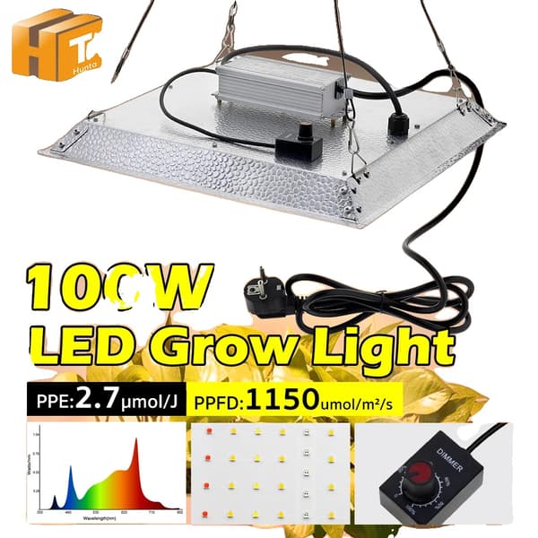 100W LED Vækstlys, Fuldt Spektrum, Dæmpbar Funktion,100W