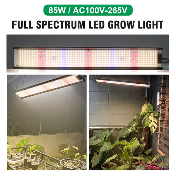 LED Vækstlys, Fuldspektrum med IR- og UV-chips, 85W Effekt, Egnet til Indendørs Planter