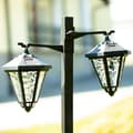 Miniatyrbillede 8 af 9: OBOSOE havesolcellelamper med dobbelthoved, vandafvisende solcellelamper, udendørs belysning, dekorativ lampe til have, græsplæne, 137 cm