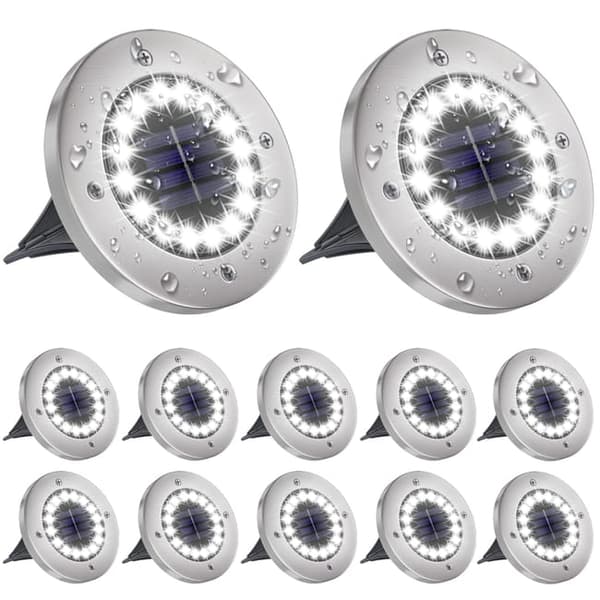 OBOSOE Solcellslampor 8-pack – 16 LED, vattentät markbelysning för trädgård & uteplats