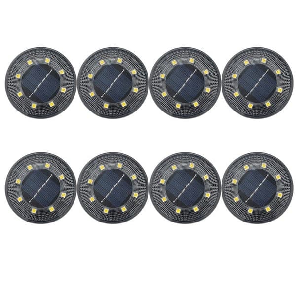 OBOSOE 4-pack solcellslampor mark – varmvit IP68 trädgårdslampa för utomhus & gräsmatta Svart 8PCS