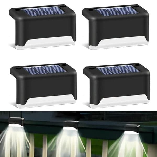 Bomclap 16 Pak Solcelle Lys LED Udendørs Vandtæt Trappe Og Have Lys Hvidt Lys White 4pcs