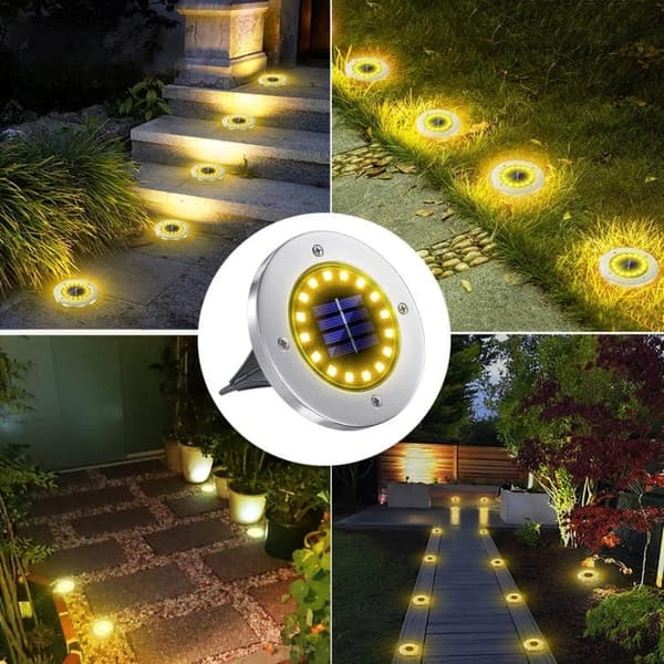 Bomclap 12 Pack aurinkomaavalot IP65 12 LED lämmin valkoinen valo puutarhan patiokävelytielle