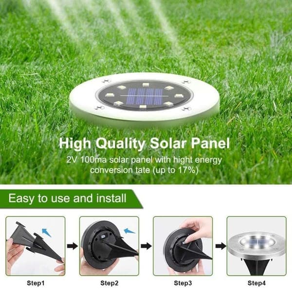 Bomclap 12 Pack aurinkomaavalot IP65 12 LED lämmin valkoinen valo puutarhan patiokävelytielle