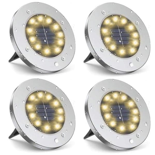Bomclap 12 Pack aurinkomaavalot IP65 12 LED lämmin valkoinen valo puutarhan patiokävelytielle