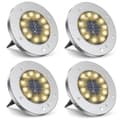Pikkukuva 1 / 8: Bomclap 12 Pack aurinkomaavalot IP65 12 LED lämmin valkoinen valo puutarhan patiokävelytielle