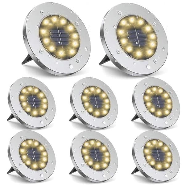 Bomclap 12 Pack aurinkomaavalot IP65 12 LED lämmin valkoinen valo puutarhan patiokävelytielle