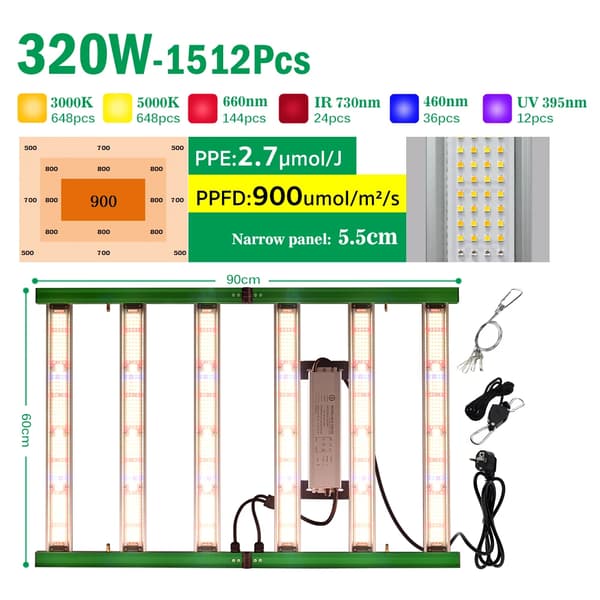 LED Kasvivalo, Täysivalo, 320W/240W Vaihtoehdot,320W