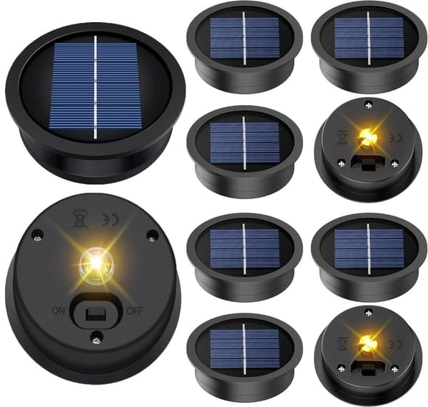 Bomclap 12-pak solcelle lanterne cover – udendørs vandtætte LED toppe, 8 cm