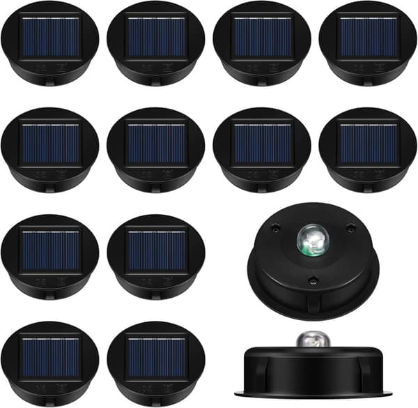 Bomclap 12-pak solcelle lanterne cover – udendørs vandtætte LED toppe, 8 cm
