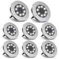 Miniatyrbild 10 av 10: OBOSOE Solcellsdrivna marklampor 12-pack, 8 LED, vattentäta trädgårdslampor, vit belysning
